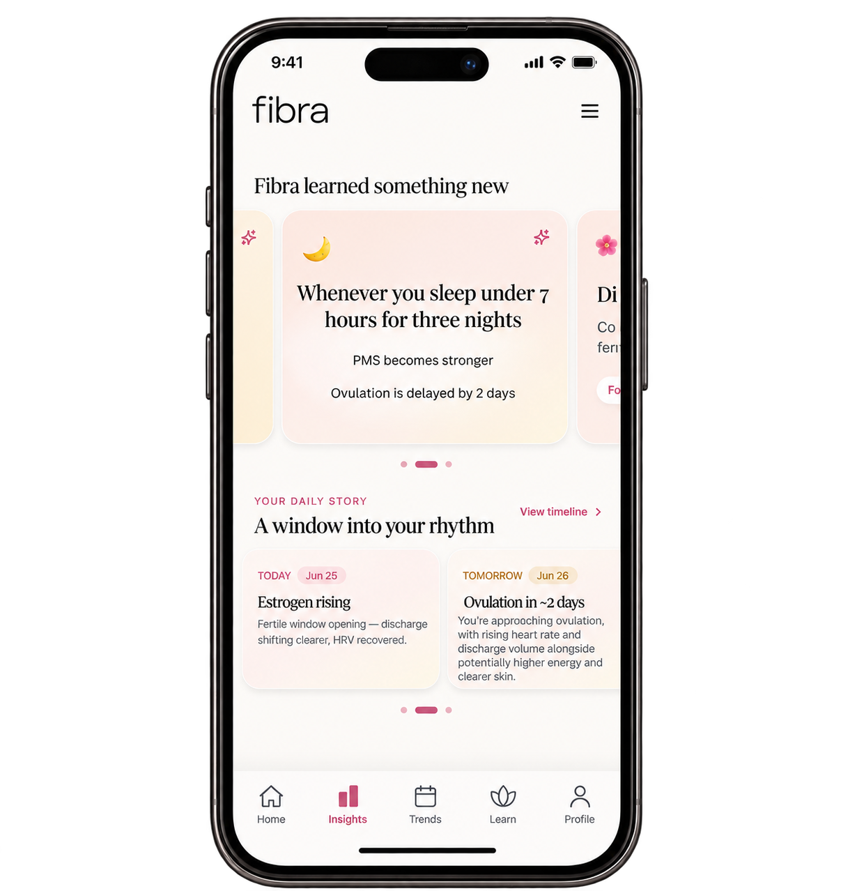 Fibra personalized cycle insights